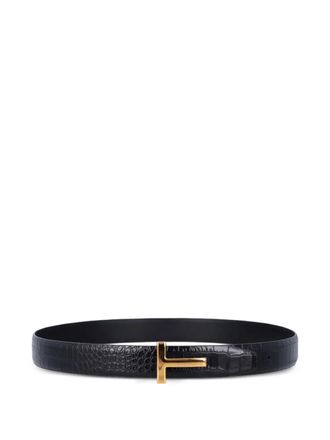Tom Ford Omkeerbare riem met logo gesp - Zwart