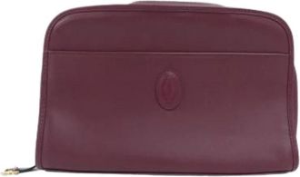 Cartier Pre-owned Vintage Leren Pouch - Dames - Vintage Accessoires - Rood - ONE Size - Leer - Vintage