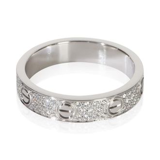 Cartier Pre-Owned Cartier White Gold Diamond Small Model Love Ring