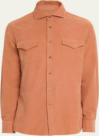 Brunello Cucinelli Mens Western Leisure-Fit Shirt