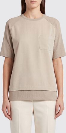 Max Mara T-shirt girocollo in seta e cashmere con tasca a toppa