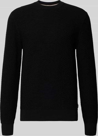 HUGO BOSS Regular Fit Strickpullover aus reiner Baumwolle Modell IMBERTO in Black, Größe XXXL