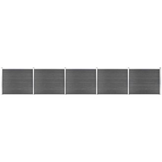 vidaXL Vidaxl - Set Pannelli di Recinzione in wpc 872x146 cm Nero