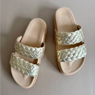 FRANKiE4 Womens Malone Weave Sandal In Gold