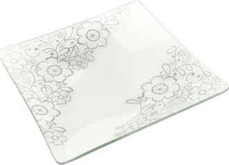 Classic Touch Set Of 4 Square Glass Chargers