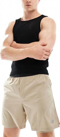 New Balance Mens Ac Lined Short - 7 In Beige