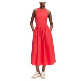 Tommy Hilfiger Maxi Jurken - Dames - Casual kleedjes - Rood - XS - Katoen - Kleedjes