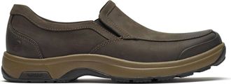 Dunham Mens Battery Park Waterproof Slip-On In Brown Nubuck