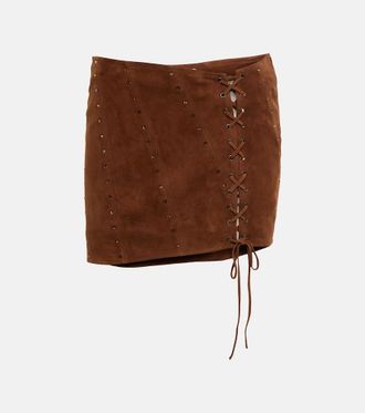 Alessandra Rich Lace-Up Wool Blend Skirt from $569.00 - on
