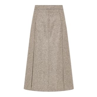 Seventy Falda Midi de Punto con Micropatr&oacute;n - Skirts - Mujer - Beige - M