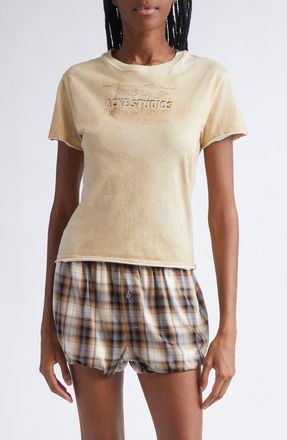 Acne Studios Etza Sand Trompe lOeil Cotton T-Shirt in Sand Beige at Nordstrom, Size X-Small