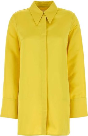 Jil Sander Yellow Satin Oversize Shirt