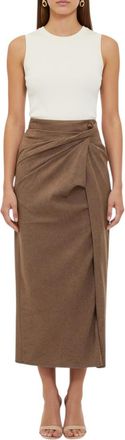 Diesel Brown Calf Length Skirt