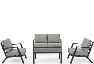 BIZZOTTO Hochwertiges 4-teiliges Gartenlounge-Set Harlem - Anthrazit/Grau
