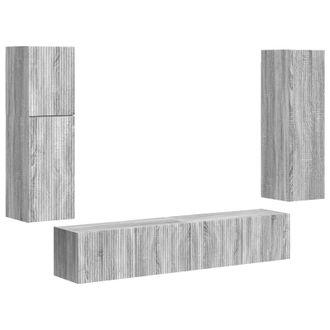 vidaXL Conjunto De Mueble De Tv 4 Pcs Gris Sonoma Madera De Ingenier&iacute;a Vidaxl