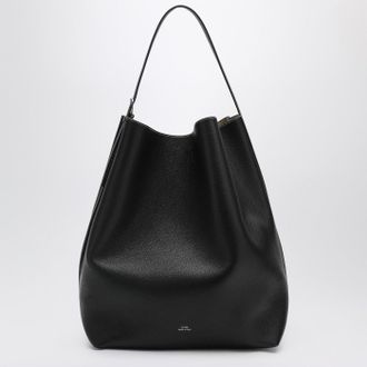 Toteme Black leather tote bag in garnet leather
