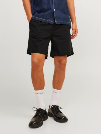 Jack & Jones Shorts JACK & JONES JPSTJAIDEN JJSUMMER JOGGER SHORT SN, Herren, Gr. XL, N-Gr, schwarz, Twill, Obermaterial: 74% Baumwolle, 26% Leinen, unifarben, Bas