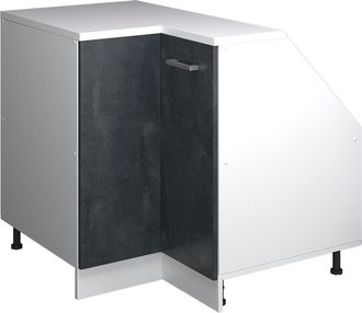 Vicco Armario Para Techo Inclinado Armario De Esquina Rion, Hormig&oacute;n Negro, 75.6 X 81.6 Cm Con 1 Puerta, Carcasa Del Armario 60 Cm De Profundidad, Vicco