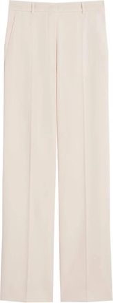 Max Mara Wool Crepe Broeken - Dames - Wijde Broeken - Roze - L - Wol - Broeken