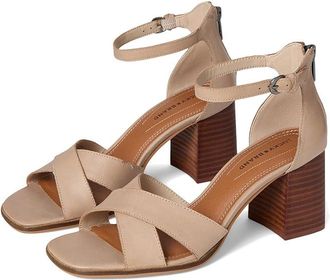 Lucky Brand Herrika Cross Band High Heel Sandal Womens Sandals Smoke Grey : 9.5 M, Leather