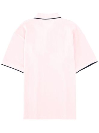 Dr&ocirc;le de Monsieur Slogan Cotton Polo Shirt - Pink