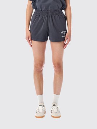 Sporty & Rich High-Waisted Cotton Shorts with Contrast Logo