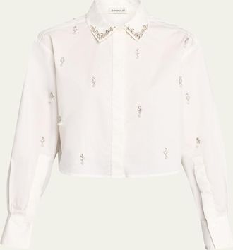 SIMKHAI Renata Embellished Cropped Shirt