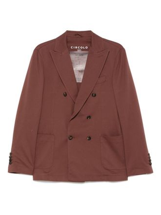 Circolo 1901 Brown Cotton Double-breasted Blazer