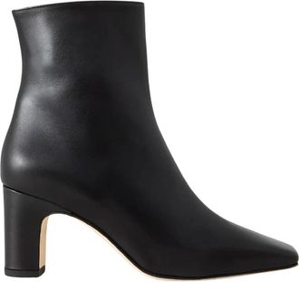 Manolo Blahnik Ofaralo 70 Enkellaarsjes - Dames - Laarzen met Hak - Zwart - 38 EU - Leer - Schoenen