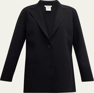 Lafayette 148 New York Single-Button Matte Crepe Blazer