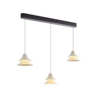 QAZQA Qazqa L&aacute;mpara Colgante Negra Con Beige Incl. Led Regulable En 3