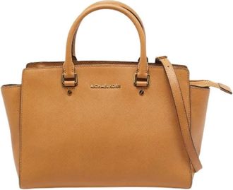 Michael Kors Pre-owned Handbags, female, Beige, Size: ONE SIZE Pre-owned Leather Tote Bag