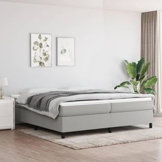 vidaXL Vidaxl - Cama Box Spring Con Colch&oacute;n Tela Gris Claro 200x200 Cm