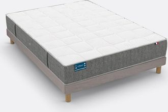 La Redoute Interieurs Set van matras met 660 veren in 7 zones en gestoffeerde lattenbodem