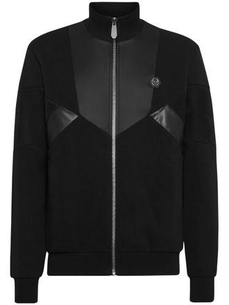 Philipp Plein logo-embroidered track jacket - Black