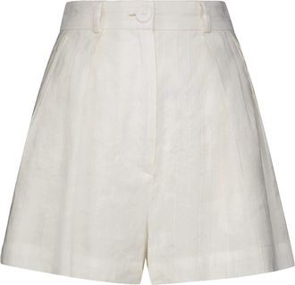 Matthew Bruch Button Pleated Short In White