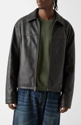 Guess Faux Leather Jacket in Jet Black Multi at Nordstrom, Size Xx-Large