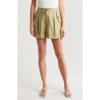 L'agence Safari High Waist Shorts in Oil Green/gold at Nordstrom, Size 8