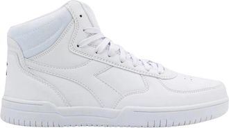 Diadora Witte Synthetisch Leren Mid-Top Sneakers - Heren - Sneakers - Wit - 44 EU - Leer - Schoenen