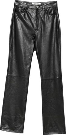 R&oacute;he Leren wijde broek - Dames - Leren Broeken - Zwart - 2XS - Leer - Broeken