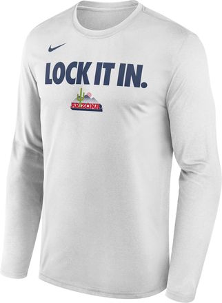 Nike Arizona 2026 On-Court Bench Nike Mens Dri-FIT College Long-Sleeve T-Shirt in White | M22284P870ARIZ-WHT
