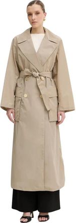 A|X Armani Exchange Dubbelknoops trenchcoat met riem - Dames - Trenchcoats - Beige - L - Polyester - Jassen