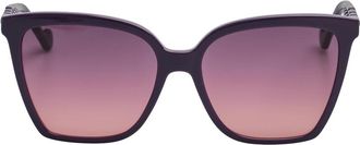 Liu Jo Rechthoekige Zonnebril - Dames - Zonnebrillen - Paars - ONE Size - Leer - Accessoires