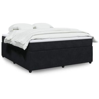 vidaXL Vidaxl - Cama Box Spring Con Colch&oacute;n Terciopelo Negro 180x200 Cm