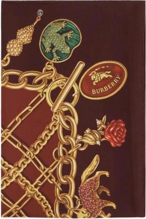 Burberry Zijden vierkante sjaal met ruitersport- en botanische motieven - Dames - Zijden sjaals - Rood - ONE Size - Accessoires