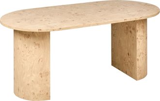 Beliani Mesa De Comedor Ovalada De 180 X 90 Cm De Tablero De Mdf Con Efecto Madera De Ra&iacute;z Marr&oacute;n Asbury