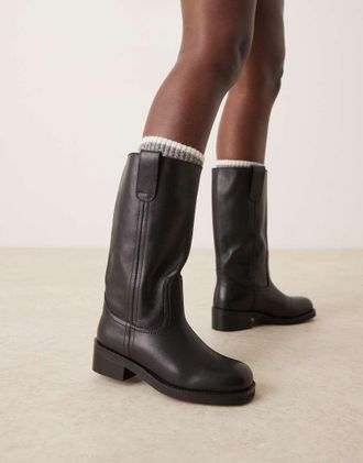 Asos Cindy - Stivali neri in pelle-Nero