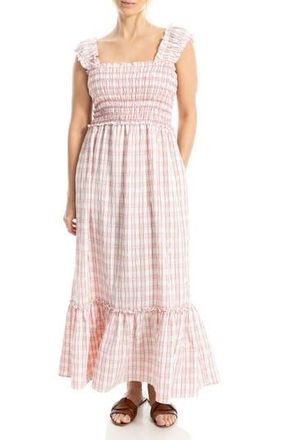 Max Studio Tiered Printed Sundress in White/Red Check at Nordstrom Rack, Size X-Large