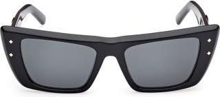 MCM 52mm Cat Eye Sunglasses in Shiny Black /Smoke at Nordstrom Rack