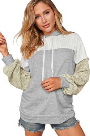 Azura Exchange Kleurblok Kabelgebreide Hoodie